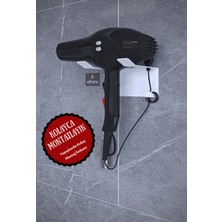 Beyaz Saç Kurutma Makinesi Tutacağı, Banyo Lavabo Fön Makinesi Askısı Ultra Güçlü Yapışkanlı