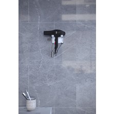 Beyaz Saç Kurutma Makinesi Tutacağı, Banyo Lavabo Fön Makinesi Askısı Ultra Güçlü Yapışkanlı
