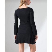 Gökçe Kaplan Store Kaşkorse Uzun Kollu Vücuda Oturan Elbise
