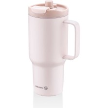 Korkmaz Freedom 1 Litre Pudra Pembe Pipetli Bardak Termos A5577-1