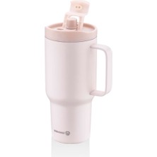 Korkmaz Freedom 1 Litre Pudra Pembe Pipetli Bardak Termos A5577-1