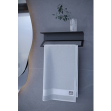 Siyah Metal Raflı, Stantlı, Organizer Havlu Askısı Ultra Güçlü Yapışkanlı