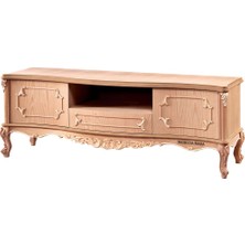 Mobilya Baba Mengen 180 Lik Oymalı Tv Sehpası Cilasız Ham Ahşap