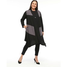 Büyük Beden Anne Dökümlü Yüksek Kalite Örme Mevsimlik Kadın Asimetrik Hırka