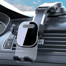 Karbon 360° Dönebilen Vakumlu Teleskopik Araç Telefon Tutucu Navigasyon Araç Tutacağı
