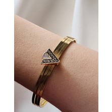 Zülisch Ajda Bilezik Charm Model Çelik 3lü Bileklik Gold