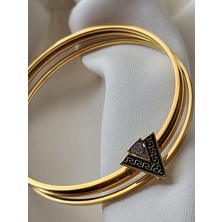 Zülisch Ajda Bilezik Charm Model Çelik 3lü Bileklik Gold