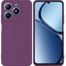 Realme C63 Uyumlu Silikon Kılıf - Kamera Korumalı Esnek Pastel Renk Kapak - Mor