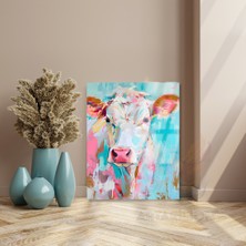 Artarilion Renkli Boyalı Inek Kırılmaz Cam Tablo Modern Ev Dekoru Duvar Tablosu