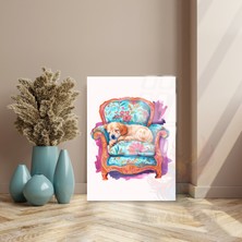 Artarilion Uyuyan Yavru Köpek Kırılmaz Cam Tablo Modern Sevimli Ev Dekoru Modern Tablo