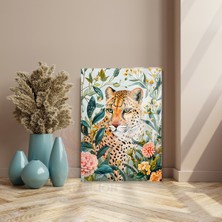 Artarilion Kırılmaz Cam Kaplan Tablosu Çiçeklerin Arasında Dişi Kaplan Baskı Kırılmaz Cam Tablo