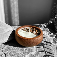 Lotusorium Ahşap Kapta  Doğal Soya Wax Kahve Kokulu Mum