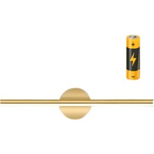 Retro Home Design Modern Kablosuz Tak Çalıştır Ledli Pilli Aplik Banyo Tablo Ayna Aydınlatma Eskitme Gold Pil Dahildir