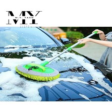 M.Y. Taso Çok Fonksiyonlu 2 In 1 Mikrofiber Araba Yıkama Fırçası Teleskopik Uzun Saplı Detay Fırçası Oto Mopu