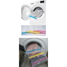Ozcmax 3'lü Çamaşır Yıkama Filesi Set Renkli Fermuarlı Pratik Çamaşır Yıkama Filesi Seti 3 Boy