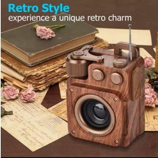 Retro Bluetooth Hoparlör, Ev Ofis Vintage Dekor Için Retro Radyo, Taşınabilir Vintage Radyo Bluetooth Hoparlör