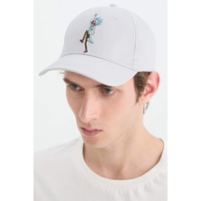 DeFacto Erkek Rick and Morty Etiket Baskılı Dokuma Beyzbol Basketbol Şapkası D9273AX25SM
