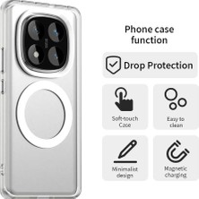 4U Sky Xiaomi Redmi Note 14 Pro 4g Kılıf Magsafe Anti Drop Hibrit Telefon Arka Kapak-Beyaz ile Uyumlu (Yurt Dışından)