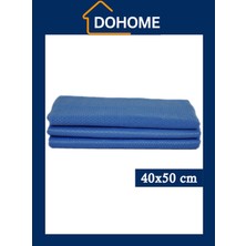 Dohome Mavi Mikrofiber 50X70 Baklava Desenli Kalın Cam Bezi