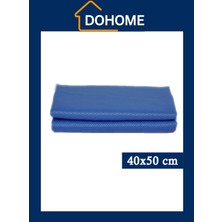 Ministok Mavi Mikrofiber 50X70 Baklava Desenli Kalın Cam Bezi 2'li