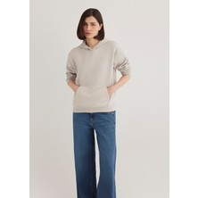 Mavi Kapüşonlu Gri Basic Sweatshirt 167299-70074