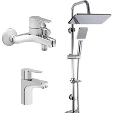 Artema Win S Banyo Bataryası + Lavabo Bataryası + Duxxa Mirage Tepe Duş Seti