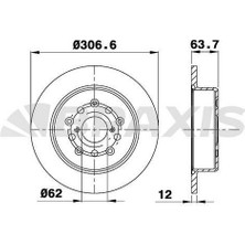 BRAXIS-AE0513 - Arka Fren Dısk Aynası Lexus GS300 IS200 2.0ı