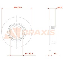 BRAXIS-AE0803 - Fren Dıskı On J9 Duz 280MM