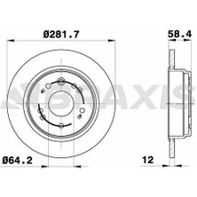 BRAXIS-AE0516 - Arka Fren Dısk Aynası Duz Fr V Ctdı Stream 00>05