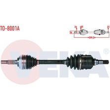 VEKA-TO-8001A - Komple Aks Sol On Toyota Corolla (_E11_) 1.6 Abslı 48 Dıs Uzunluk 599,5MM 1997-2002
