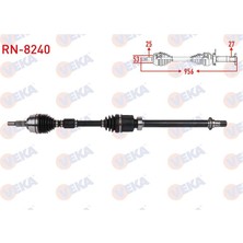 VEKA-RN-8240 - Komple Aks Sag On Uzunluk 956MM Renault Clıo V 1.3 Tce A-T 2019-