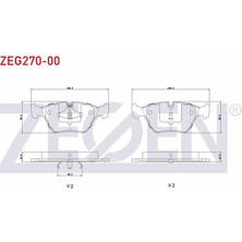 ZEGEN-ZEG270-00 - Fren Balata On Bmw 5 Serısı (E34) 518 I 1987-1995/ (E34) 520 I 1987-1995/ (E34) 535 I 1987-1995/ (E34) 524 Td 1987-1995/ (E34) 530 I V8 1987-1995/ (E34) 525 Tds 1987-1995
