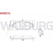 WALBURG-WDB274 - Fren Balata On Peugeot 206 (2A/C) 1.4 Hdı 1998-2006 / 206 (2A/C) 1.6 Hdı 1998-2006 / 306 (7b,n3,n5) 1.4i 1993-2002