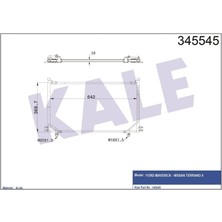 KALE-345545 - Klima Radyatörü Ford Maverıck - Nıssan Terrano 2.4 2.7td 96=> (At/mt) [brazıng Al/al] [642X368,7X16]