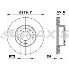 BRAXIS-AE0085 - On Fren Dısk Aynası Boxer Jumper Ducato Tum Modeller (97 13) 1000 1400KG 14Q (15 Jant) Hava Sogut