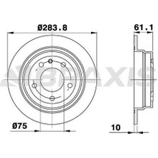 BRAXIS-AE0738 - Arka Fren Dısk Aynası Bmw Serıe 3 1.8ı