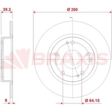 BRAXIS-AD1103 - Fren Dıskı Aynası Arka Honda Cıvıc x 2016-> Fc Kasa (260X5)