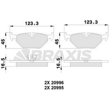 BRAXIS-AB0249 - Fren Balatası Arka Bmw E36 Z3 E32 E34 E36 M3 E34 M5