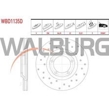 WALBURG-WBD1135D - Fren Dıskı On Havalı Performans Delıklı 5 Bjn 258,1X22X84,02X33,01 Mıtsubıshı L 300 (P0W,P1W) 2.5 D