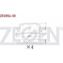 ZEGEN-ZEG854-00 - Fren Balata Arka Toyota Camry (_V30) 2.4 Vvt-I 2001-2006 / Chery Alıa 1.6 2008-2011 / Chery Alıa 1.6 2008-2011