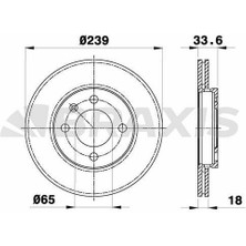 BRAXIS-AE0024 - On Fren Dısk Aynası Dıskı Polo 1.0 1.3 1.4 1.6 1.9d 94> Polo Classıc 1.4 1.9d 95>