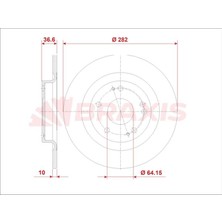 BRAXIS-AE0970 - Fren Dıskı Aynası Arka Honda Cıvıc x 2016->(282MM)