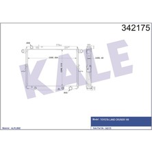 KALE-342175 - Su Radyatörü Toyota Land cruıser 100 4.7 98=> (At) (Ac/nac) [brazıng] [510X694X48]