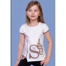 Toontoy Kız Çocuk T-Shirt Star Garnili Nakışlı