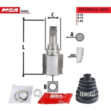 MGA-70492 - Aks Kafa Ic R/l-(Toyota: Yarıs 99>05  "1.0 16V" )  (23×19×38)