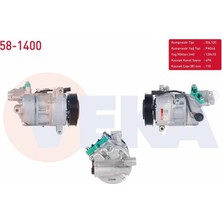 VEKA-58-1400 - Klıma Kompresoru 6pk 110MM Bmw 1 Serısı (E81-E87) 116İ - 118İ - 120İ 2004-2012 / 3 Serısı (E90) 316İ - 318İ - 320İ 2005-2011 / X1 (E84) 1.8i 2011- / X1 (E84) Sdrive 18 I 2010-2015