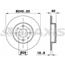 BRAXIS-AE0002 - On Fren Dıskı Fıat 500 500C 07> Tempra Tıpo Punto Panda Marea Bravo 96> Alfa Romeo 145 146 155 92> Ford Ka 08>12