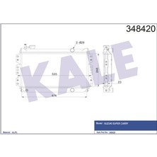 KALE-348420 - Su Radyatörü Suzukı Carry 1.0 (SK410) 85<99 (Mt) [mekanik] [240X474X23]