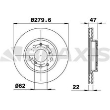 BRAXIS-AE0173 - On Fren Dısk Aynası Havalı Sedıcı Suzukı Sx4 1.6 / 1.9d / 2.0