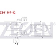 ZEGEN-ZEG1187-02 - Fren Balata Arka Fıslı Volkswagen Touareg (7la,7l6,7l7) 2.5 R5 Tdı - 3.0 V6 Tdı - 3.2i V6 2002-2010
